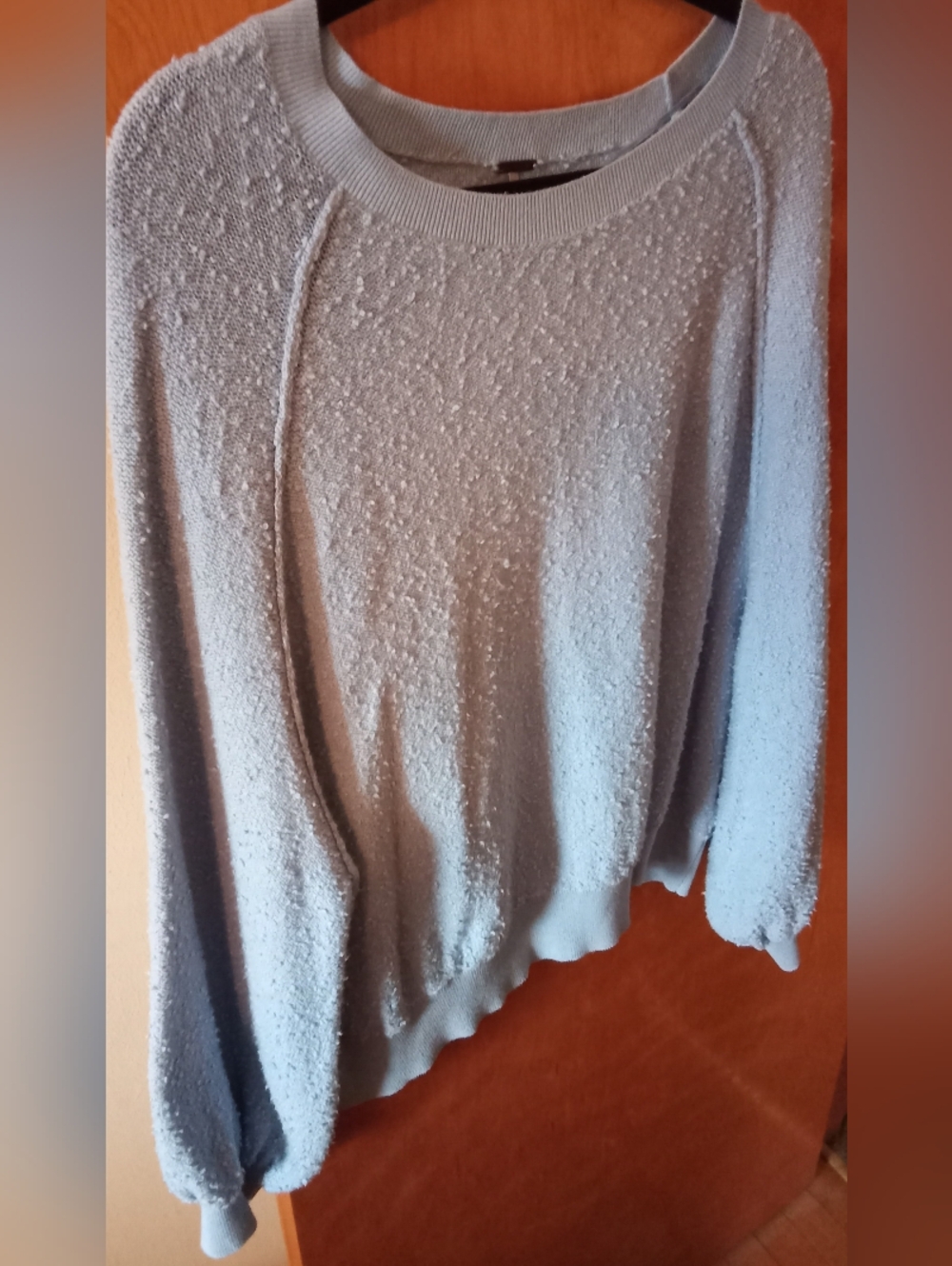 FP Movement by Free People Light Blue Textured Crewneck Sweater